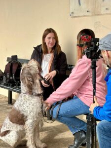 Katey Aldred BBC National News with Orianna being interviewed